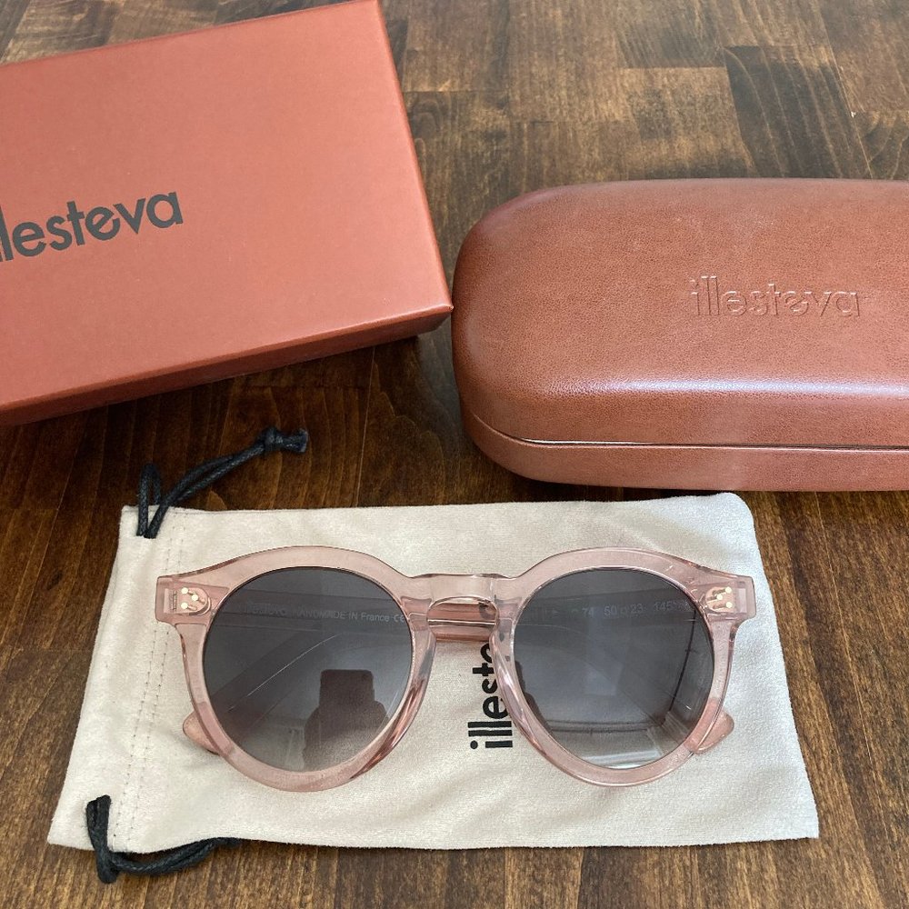 Illesteva Leonard II Pink and Grey Sunglasses